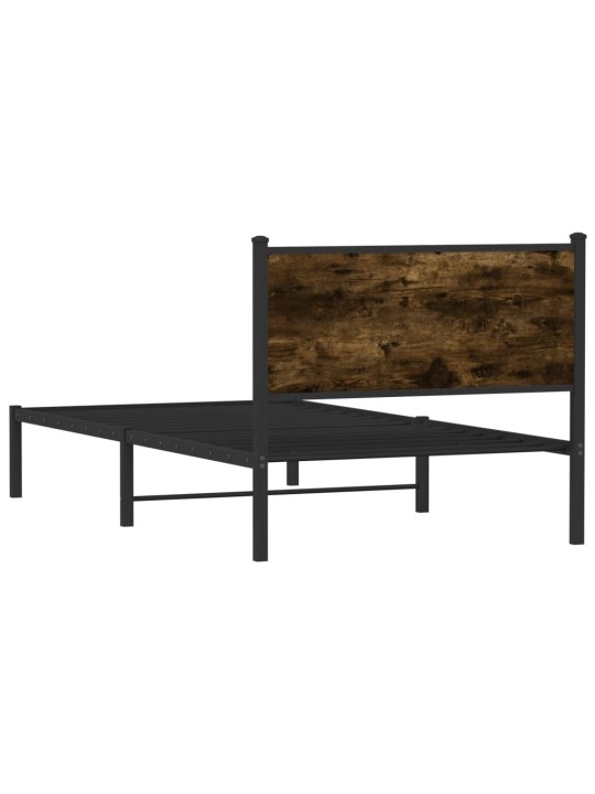 Kovový rám postele bez matrace kouřový dub 100 x 200 cm