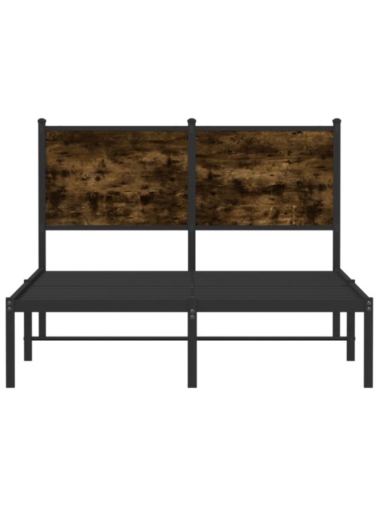 Kovový rám postele bez matrace kouřový dub 120 x 200 cm