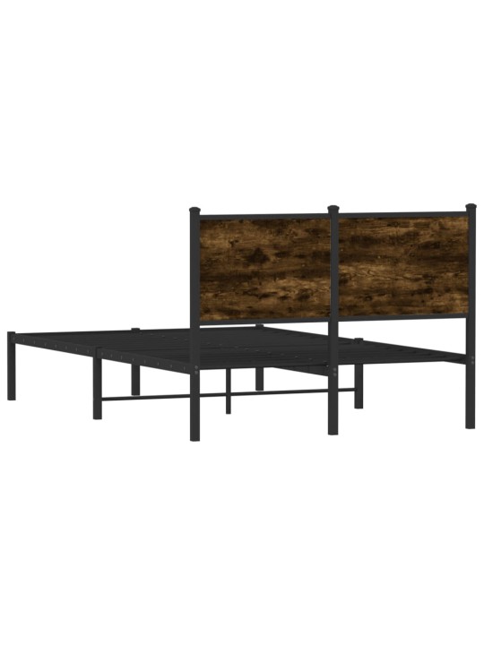 Kovový rám postele bez matrace kouřový dub 120 x 200 cm