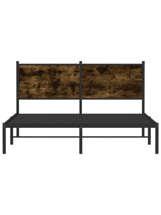 Kovový rám postele bez matrace kouřový dub 140 x 190 cm