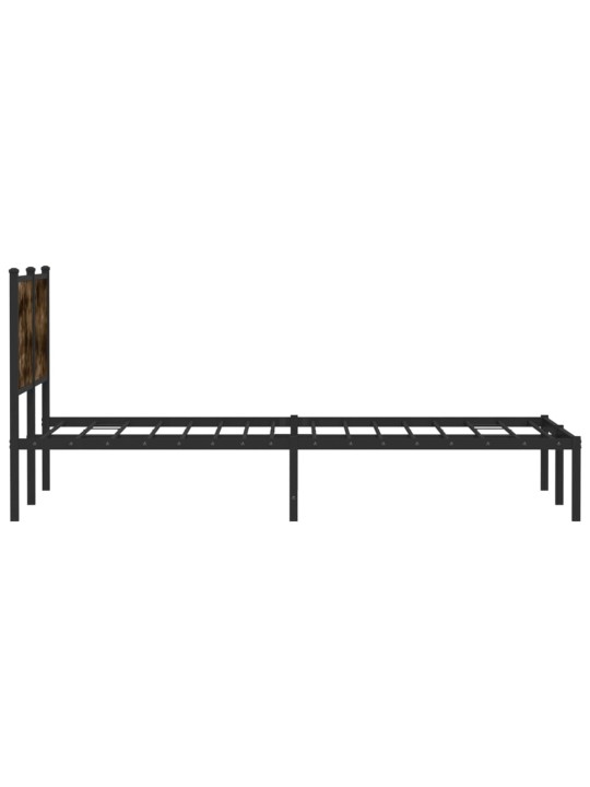 Kovový rám postele bez matrace kouřový dub 140 x 190 cm