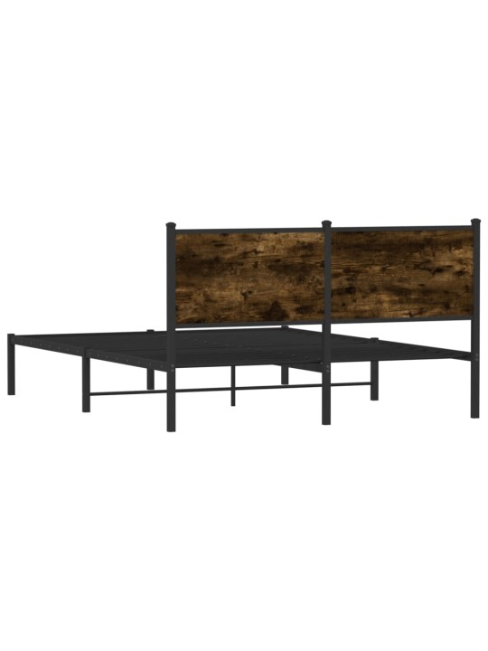 Kovový rám postele bez matrace kouřový dub 140 x 200 cm