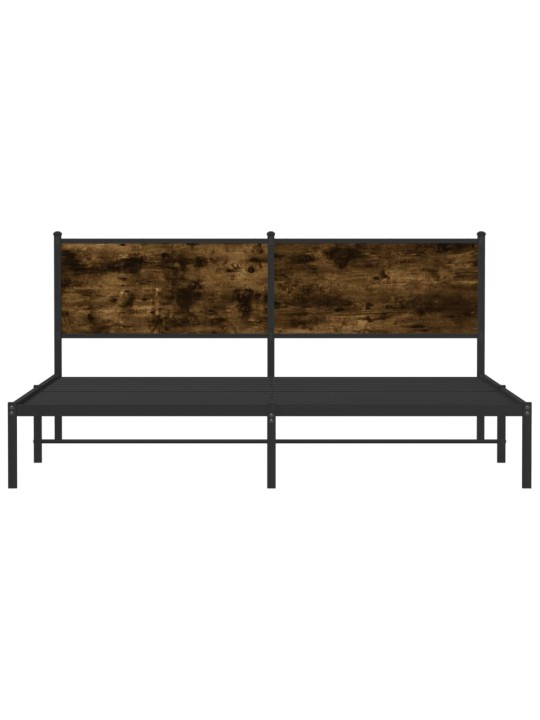 Kovový rám postele bez matrace kouřový dub 160 x 200 cm