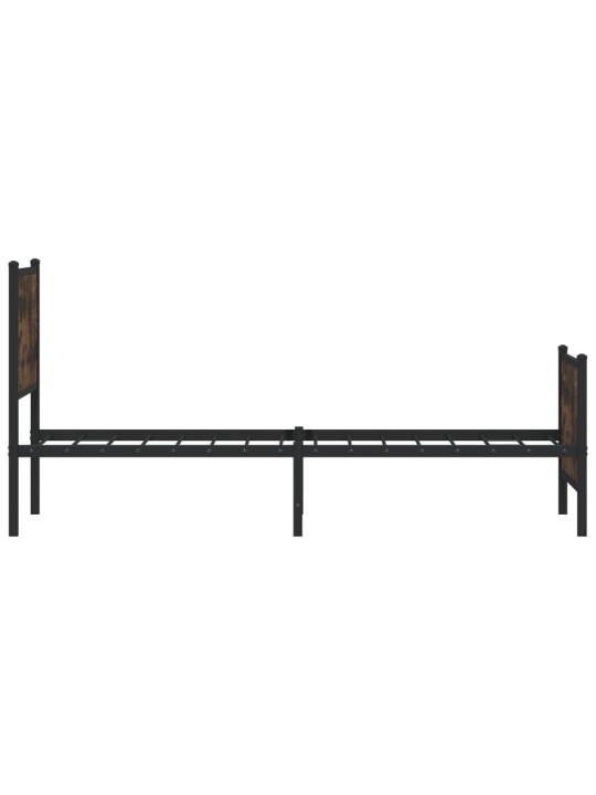 Kovový rám postele bez matrace kouřový dub 80 x 200 cm