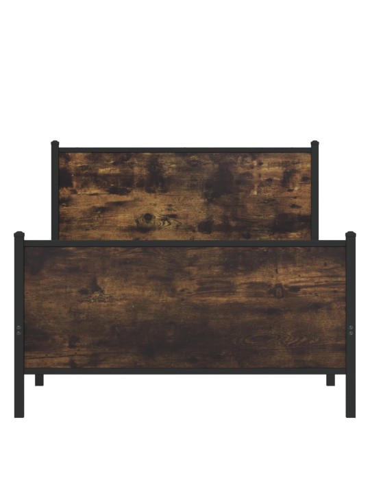 Kovový rám postele bez matrace kouřový dub 100 x 200 cm