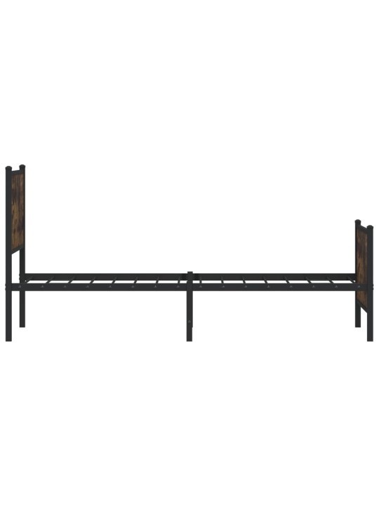 Kovový rám postele bez matrace kouřový dub 100 x 200 cm