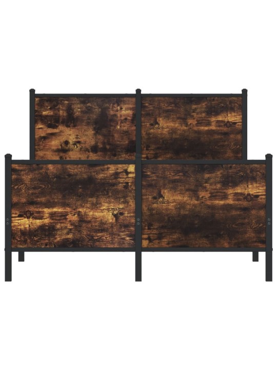 Kovový rám postele bez matrace kouřový dub 120 x 190 cm