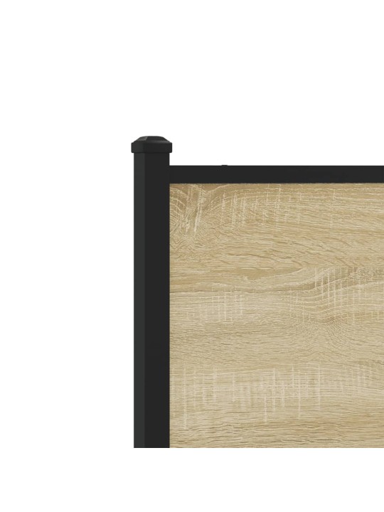 Kovový rám postele bez matrace dub sonoma 75 x 190 cm