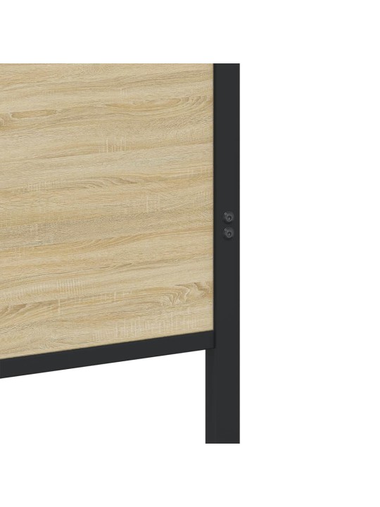 Kovový rám postele bez matrace dub sonoma 75 x 190 cm
