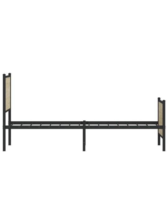 Kovový rám postele bez matrace dub sonoma 90 x 200 cm