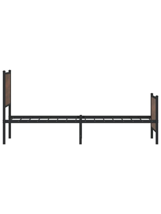 Kovový rám postele bez matrace hnědý dub 75 x 190 cm