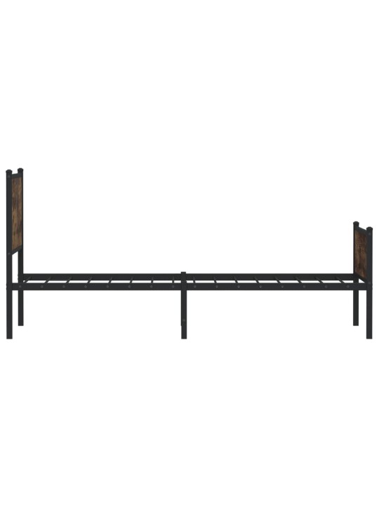 Kovový rám postele bez matrace kouřový dub 90 x 200 cm