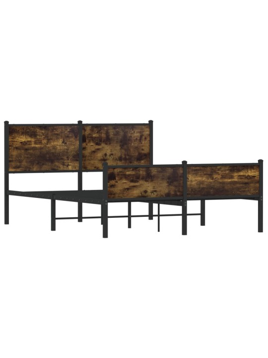 Kovový rám postele bez matrace kouřový dub 140 x 200 cm