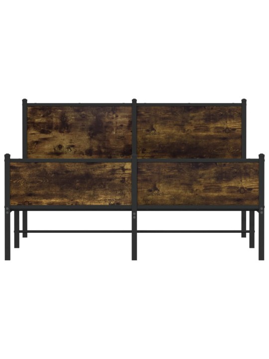 Kovový rám postele bez matrace kouřový dub 140 x 200 cm