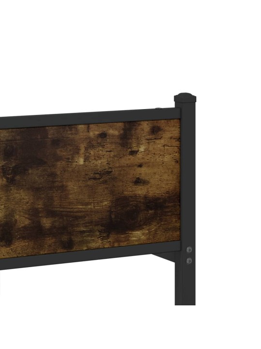 Kovový rám postele bez matrace kouřový dub 140 x 200 cm