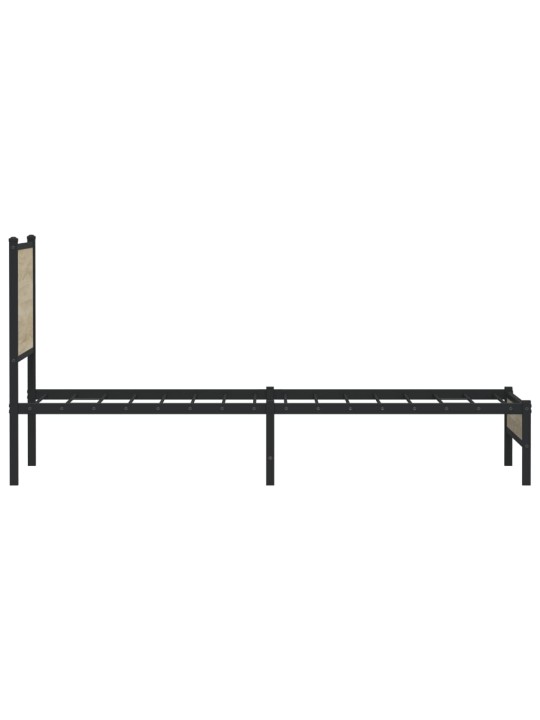 Kovový rám postele bez matrace dub sonoma 90 x 190 cm
