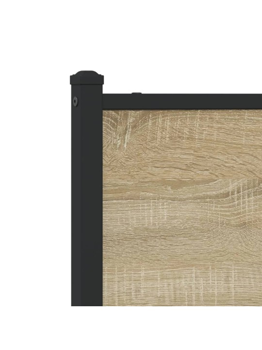 Kovový rám postele bez matrace dub sonoma 75 x 190 cm