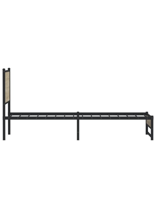 Kovový rám postele bez matrace dub sonoma 80 x 200 cm