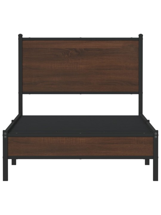 Kovový rám postele bez matrace hnědý dub 75 x 190 cm
