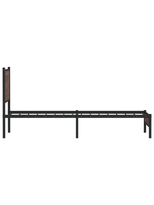 Kovový rám postele bez matrace hnědý dub 90 x 190 cm