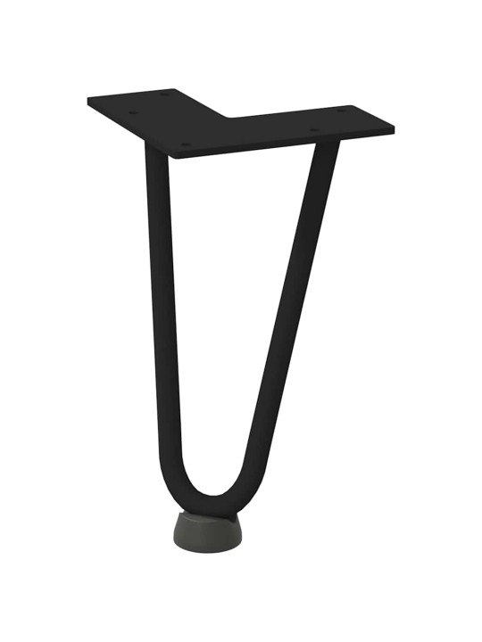 Nohy na konferenční stolek ve tvaru vlásenky 4 ks černé 20 cm masivní ocel