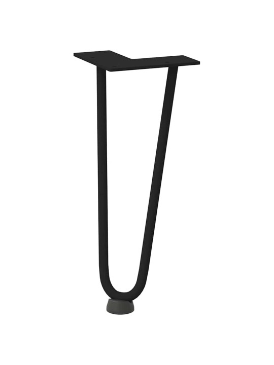 Nohy na konferenční stolek ve tvaru vlásenky 4 ks černé 30 cm masivní ocel