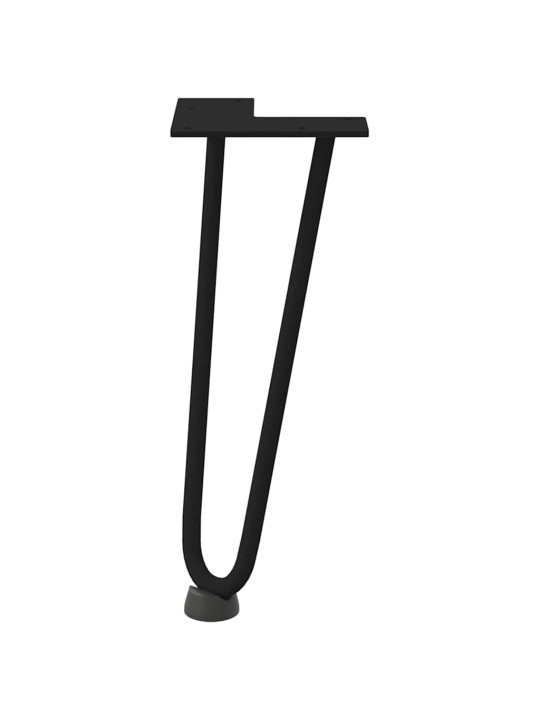 Nohy na konferenční stolek ve tvaru vlásenky 4 ks černé 30 cm masivní ocel