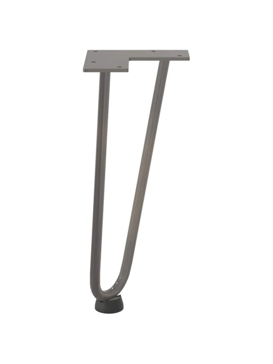Nohy na konferenční stolek ve tvaru vlásenky 4 ks, přírodní ocel, 30 cm, masivní ocel