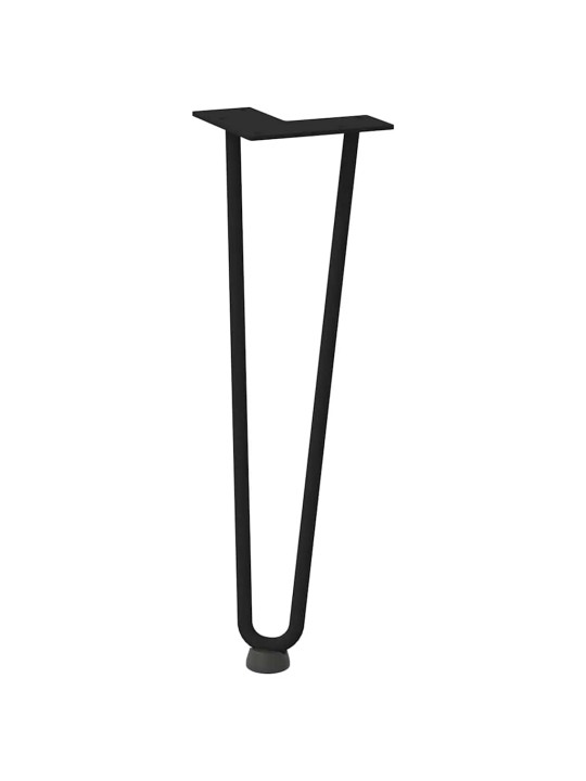 Nohy na konferenční stolek ve tvaru vlásenky 4 ks černé 42 cm masivní ocel