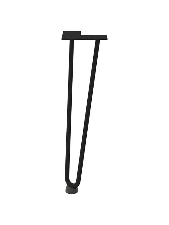 Nohy na konferenční stolek ve tvaru vlásenky 4 ks černé 42 cm masivní ocel