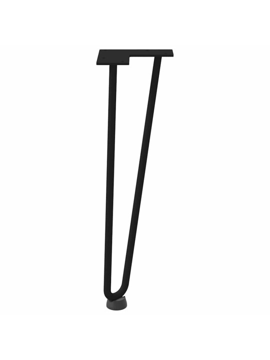 Nohy na konferenční stolek ve tvaru vlásenky 4 ks černé 42 cm masivní ocel