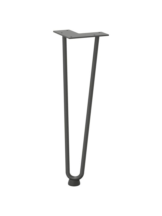 Nohy na konferenční stolek ve tvaru vlásenky 4 ks antracitové 42 cm masivní ocel