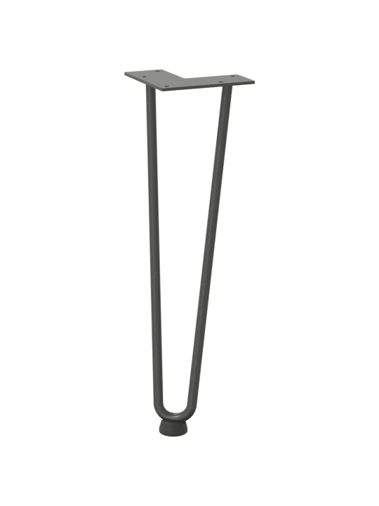 Nohy na konferenční stolek ve tvaru vlásenky 4 ks antracitové 42 cm masivní ocel