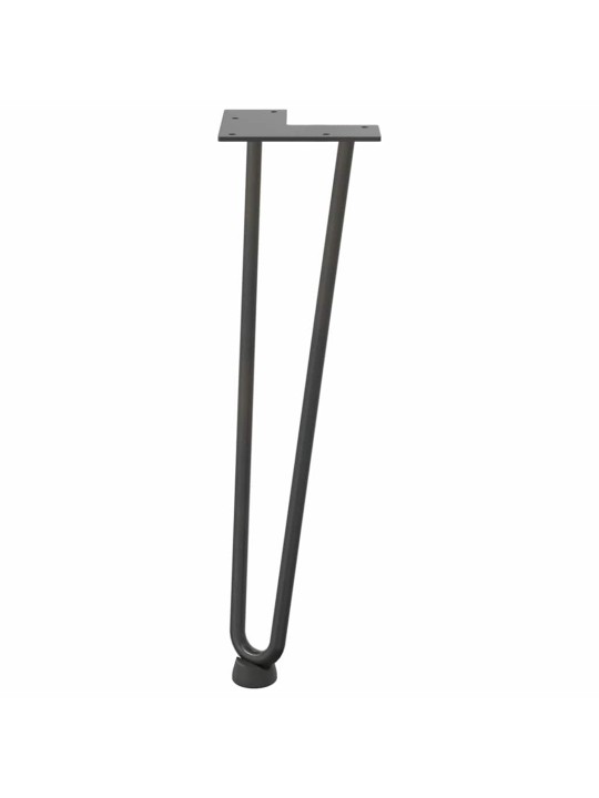 Nohy na konferenční stolek ve tvaru vlásenky 4 ks antracitové 42 cm masivní ocel