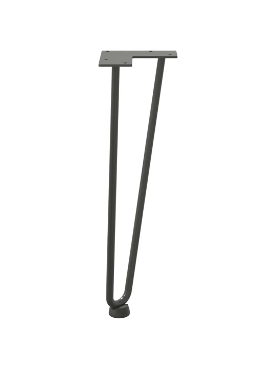 Nohy na konferenční stolek ve tvaru vlásenky 4 ks antracitové 42 cm masivní ocel