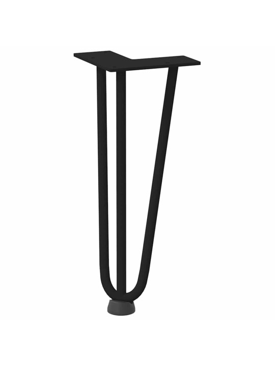Nohy na konferenční stolek ve tvaru vlásenky 4 ks černé 30 cm masivní ocel