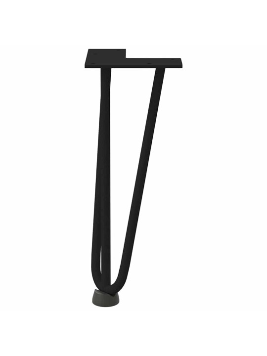 Nohy na konferenční stolek ve tvaru vlásenky 4 ks černé 30 cm masivní ocel