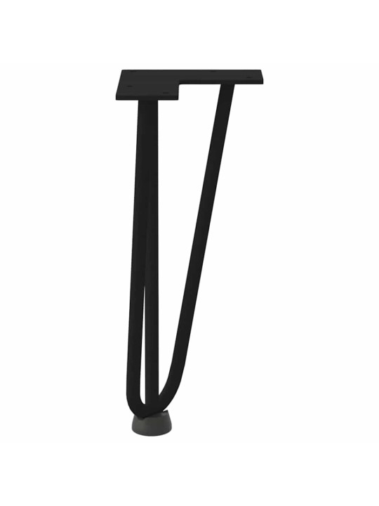 Nohy na konferenční stolek ve tvaru vlásenky 4 ks černé 30 cm masivní ocel