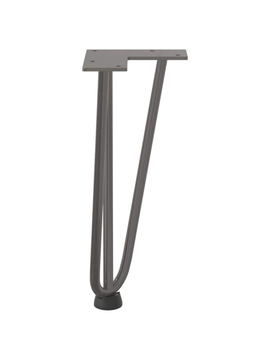 Nohy na konferenční stolek ve tvaru vlásenky 4 ks, přírodní ocel, 30 cm, masivní ocel