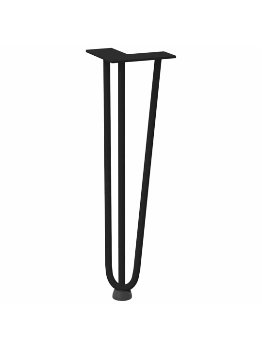 Nohy na konferenční stolek ve tvaru vlásenky 4 ks černé 42 cm masivní ocel