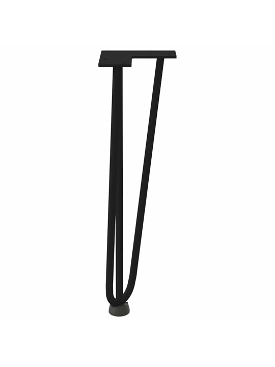 Nohy na konferenční stolek ve tvaru vlásenky 4 ks černé 42 cm masivní ocel