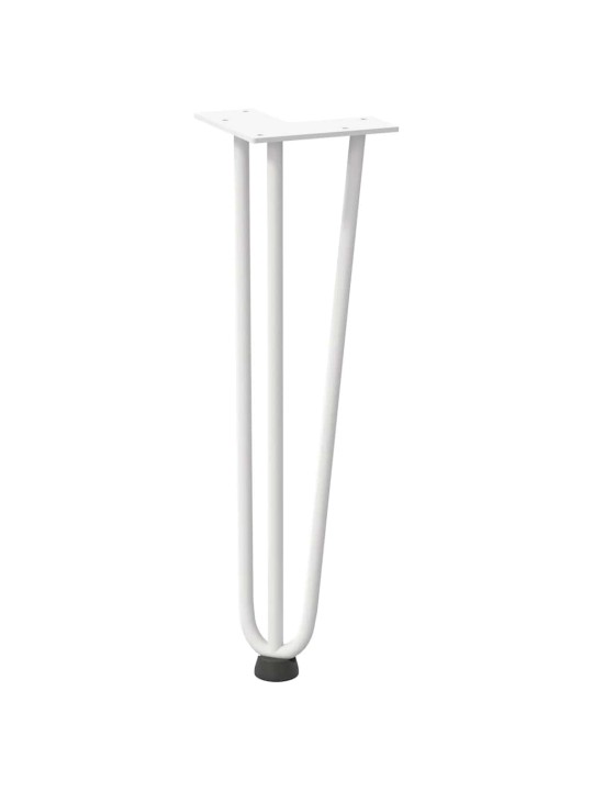 Nohy na konferenční stolek ve tvaru vlásenky 4 ks bílé 42 cm masivní ocel