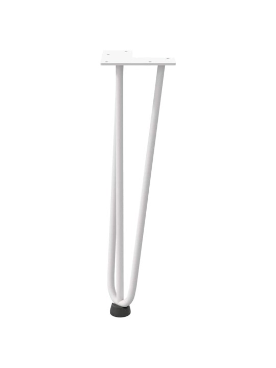 Nohy na konferenční stolek ve tvaru vlásenky 4 ks bílé 42 cm masivní ocel