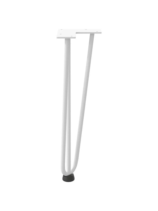 Nohy na konferenční stolek ve tvaru vlásenky 4 ks bílé 42 cm masivní ocel
