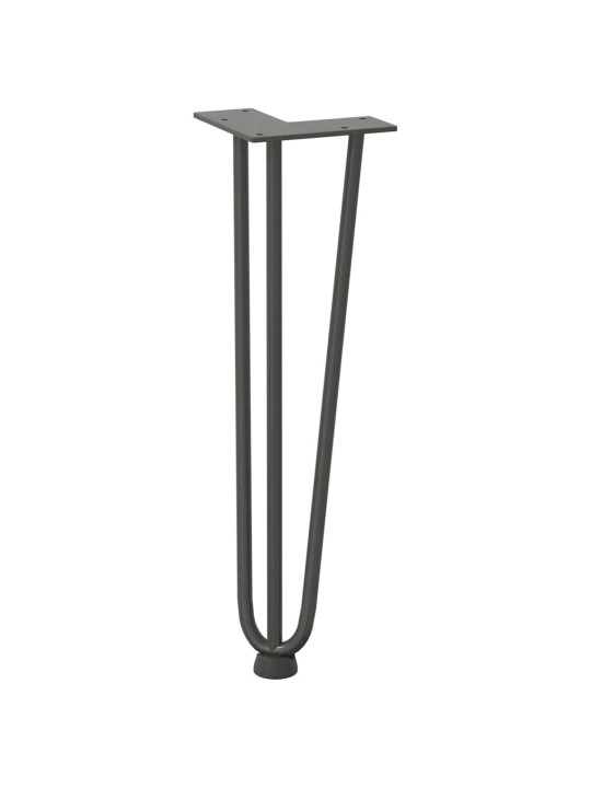 Nohy na konferenční stolek ve tvaru vlásenky 4 ks antracitové 42 cm masivní ocel