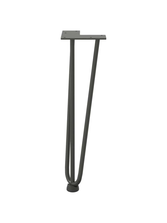Nohy na konferenční stolek ve tvaru vlásenky 4 ks antracitové 42 cm masivní ocel