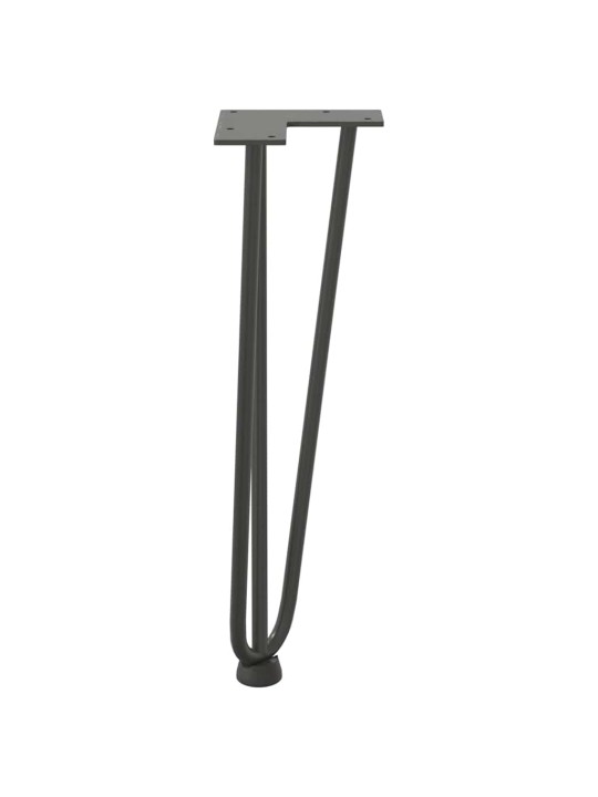 Nohy na konferenční stolek ve tvaru vlásenky 4 ks antracitové 42 cm masivní ocel