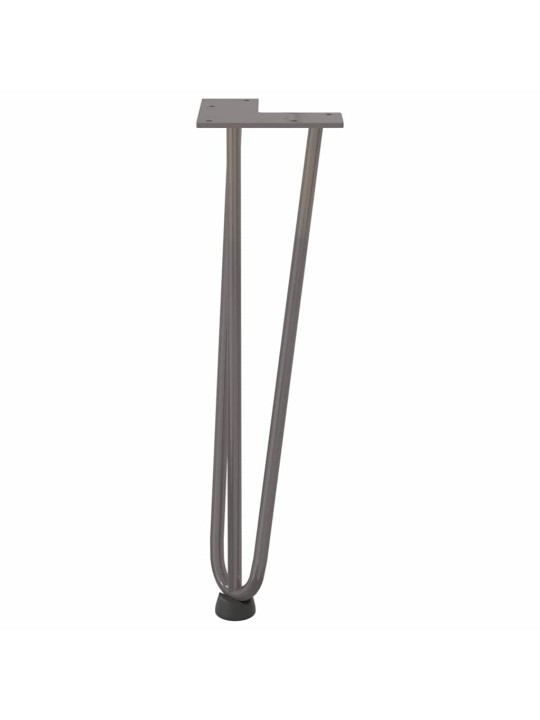 Nohy na konferenční stolek ve tvaru vlásenky 4 ks, přírodní ocel, 42 cm, masivní ocel