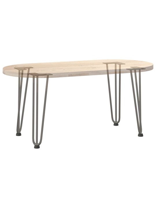 Nohy na konferenční stolek ve tvaru vlásenky 4 ks, přírodní ocel, 42 cm, masivní ocel