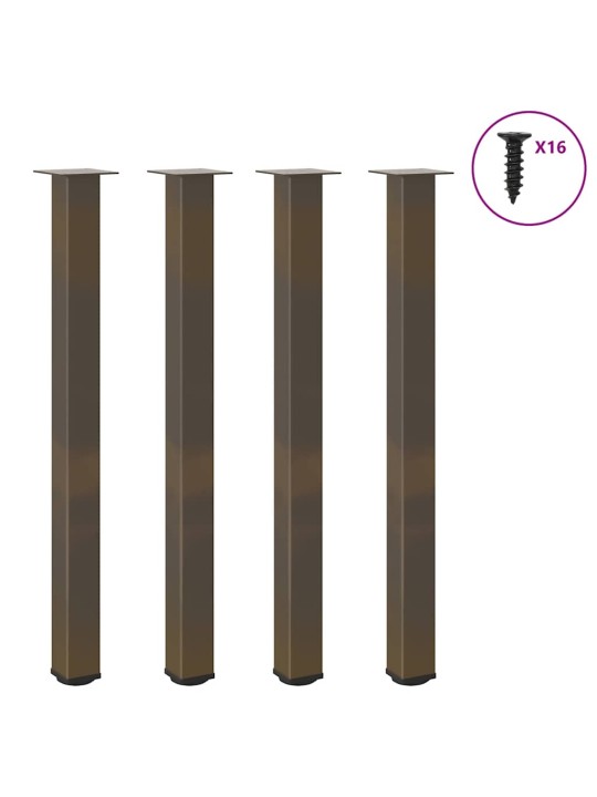 Nohy barového stolu 4 ks přírodní ocel 110–112 cm ocel